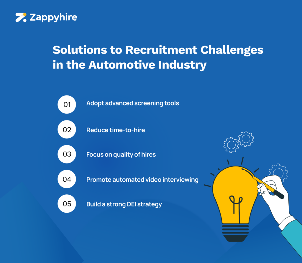 A list of practical solutions to the recruitment challenges in the automotive industry